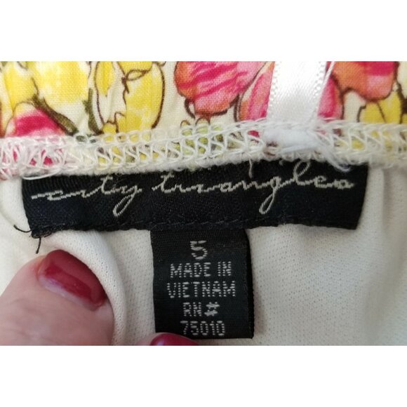 City Triangles Dress Women Size 5 Strapless Cottagecore Pink Floral Belted Teen - Picture 6 of 9